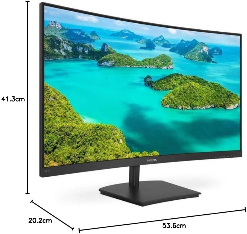 Philips Monitors 241E1SCA/00-24"" Curved 1500R, FHD, 75Hz, VA, FreeSync (1920x1080, 250cd/m, D-Sub, HDMI)"