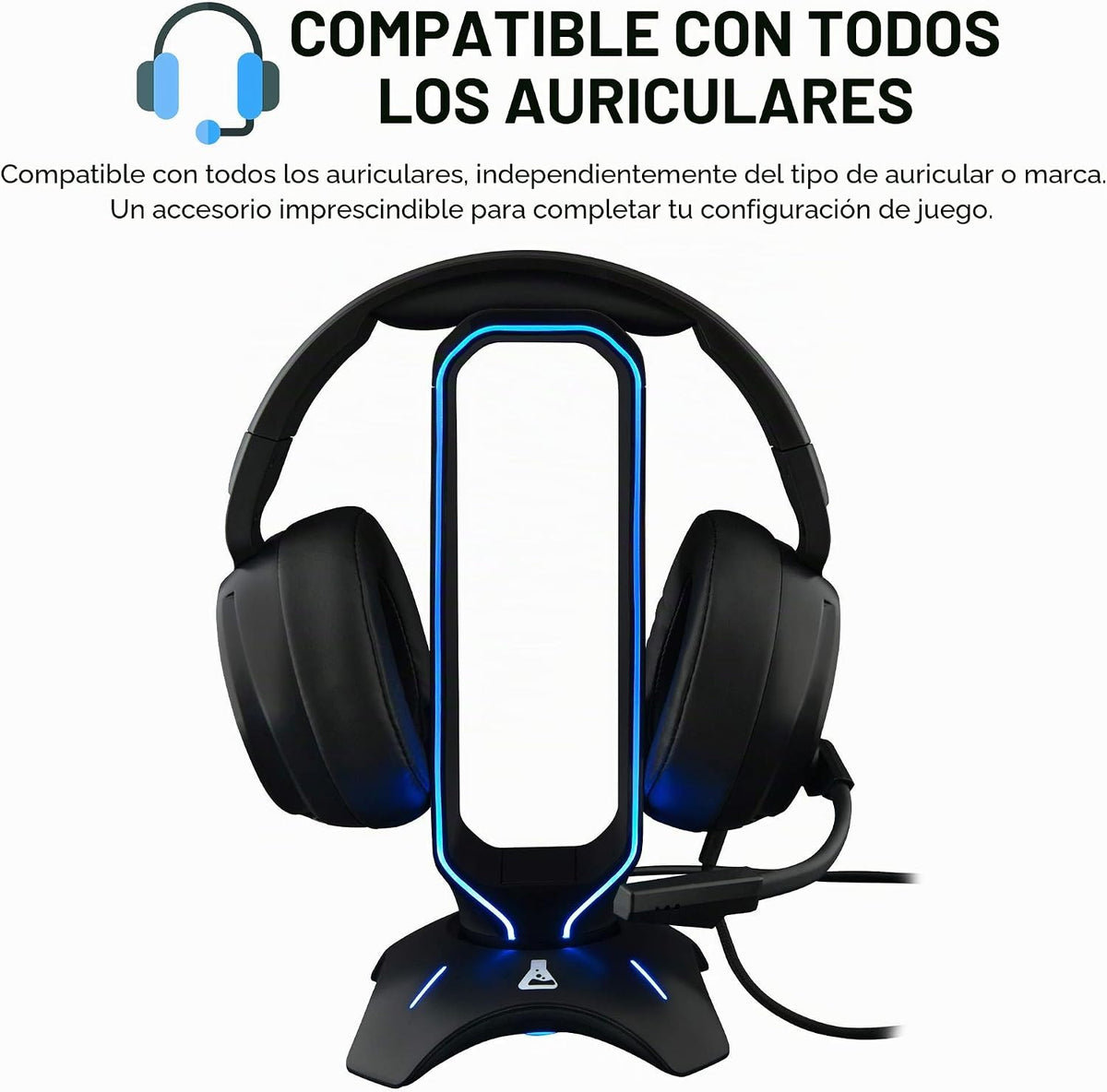 The G-Lab K-Stand Radon Gaming Stand for Helmets - RGB Backlight, USB HUB 2