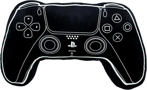 Officially Licensed Playstation Control Shaped Cushion | Plush Pillow with Controller Shape | Glow in the Dark Bedroom or Gamer Decor, Black