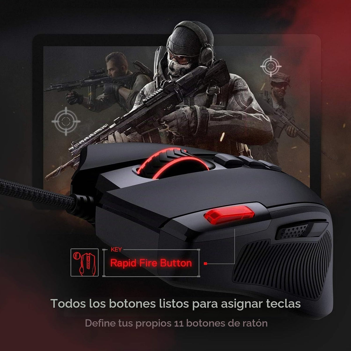 Redragon M612 Predator Gaming Mouse Wired RGB 8000 dpi Optical