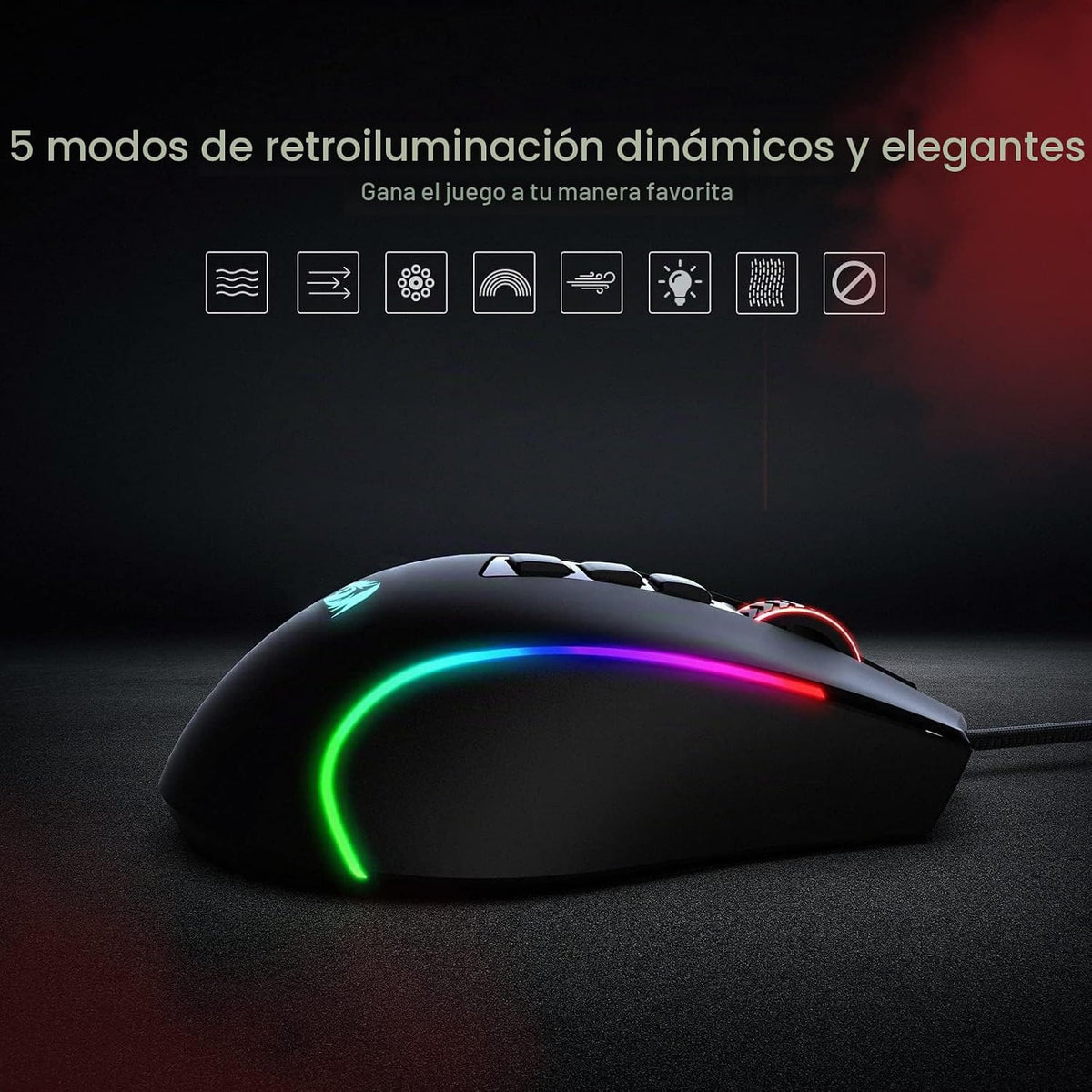Redragon M612 Predator Gaming Mouse Wired RGB 8000 dpi Optical