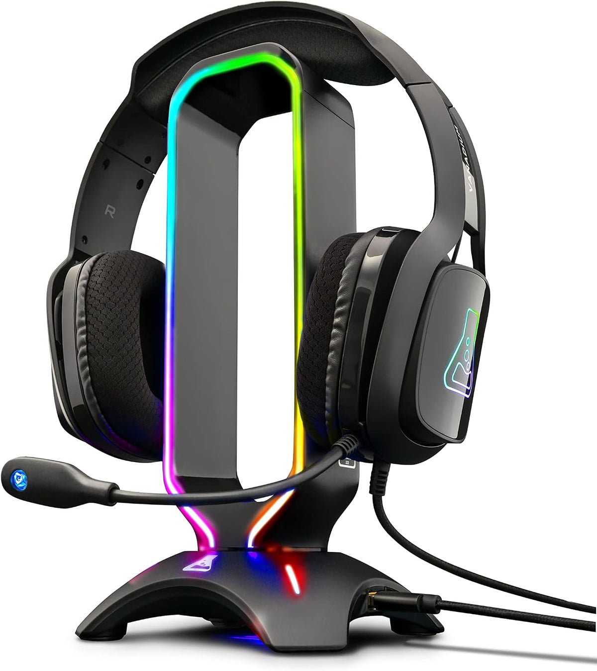 The G-Lab K-Stand Radon Gaming Stand for Helmets - RGB Backlight, USB HUB 2